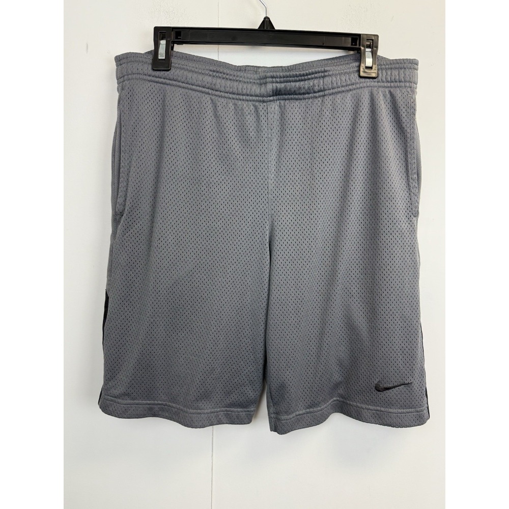 Nike Men's S Dri Fit Training Shorts 613597 064‎ Grey 9" Embroidered Lined Mesh